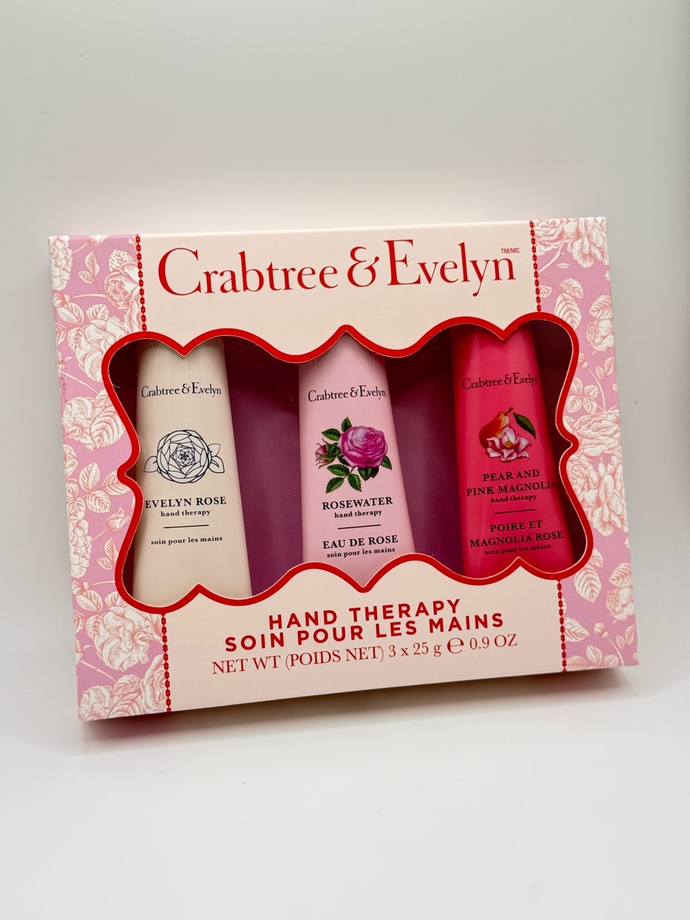 Crabtree & Evelyn Hand Therapy Gift Set 3-Piece Rose Collection New in Box